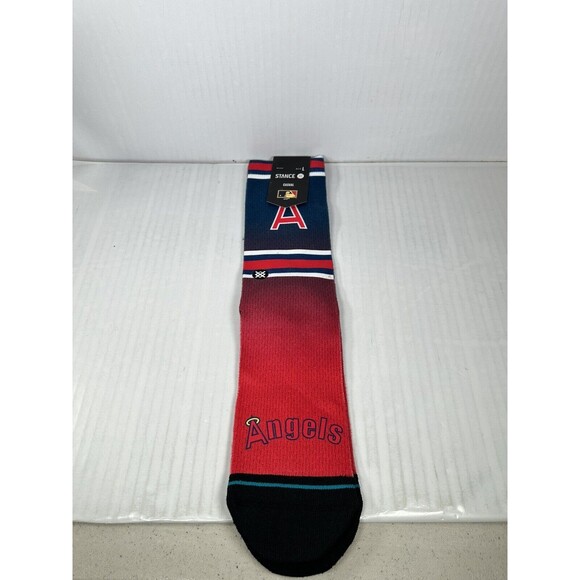 Size L Mens Stance MLB Los Angeles Angels Cooperstown Crew Socks 9-13 NEW - Picture 2 of 5